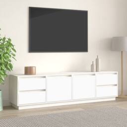 Berkfield Home TV Cabinet White 176x37x47.5 cm Solid Wood Pine - thumbnail 2