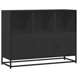 Berkfield Home Sideboard Black 100x35x76 cm Engineered Wood - Size: 100 x 35 x 76 cm - thumbnail 3