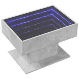 Berkfield Home Coffee Table with LED Concrete Grey 70x50x45 cm Engineered Wood - Size: 70 x 50 x 45 cm - thumbnail 3