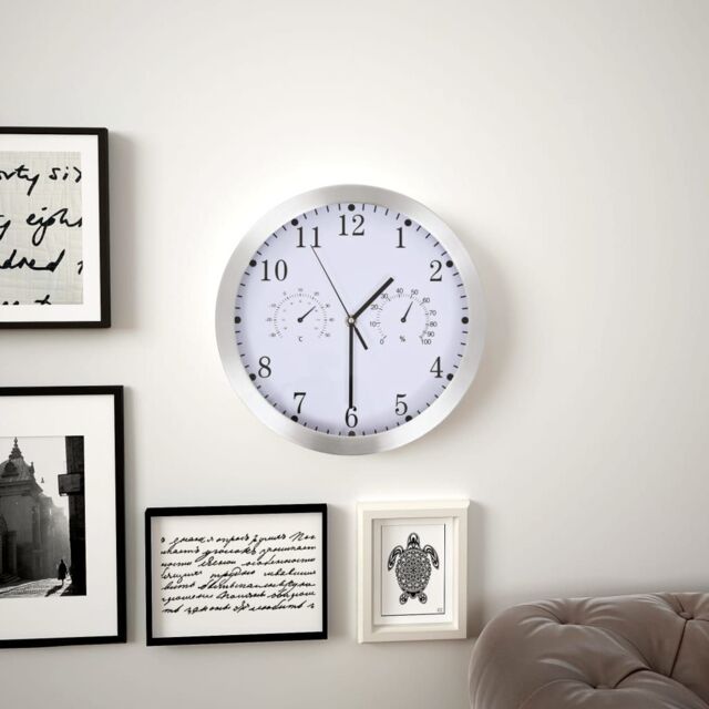 Berkfield Home Wall Clock with Quartz Movement Hygrometer Thermometer White - image 1