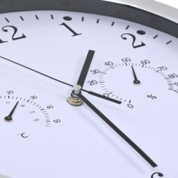 Berkfield Home Wall Clock with Quartz Movement Hygrometer Thermometer White - thumbnail 4