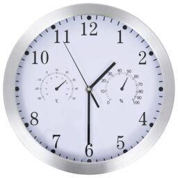 Berkfield Home Wall Clock with Quartz Movement Hygrometer Thermometer White - thumbnail 2