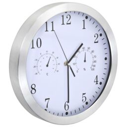 Berkfield Home Wall Clock with Quartz Movement Hygrometer Thermometer White - thumbnail 3