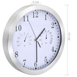 Berkfield Home Wall Clock with Quartz Movement Hygrometer Thermometer White - thumbnail 6