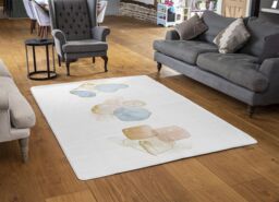 Benjamin Tate Design Beige Watercolor Illustration & Elements Designer Rug in Natural - Size: Large - thumbnail 2