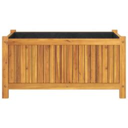 Berkfield Home Garden Planter with Liner 80x42x40 cm Solid Wood Acacia in Brown - Size: 80 x 42 x 40 cm - thumbnail 4