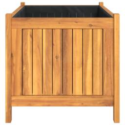 Berkfield Home Garden Planter with Liner 80x42x40 cm Solid Wood Acacia in Brown - Size: 80 x 42 x 40 cm - thumbnail 6