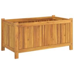 Berkfield Home Garden Planter with Liner 80x42x40 cm Solid Wood Acacia in Brown - Size: 80 x 42 x 40 cm - thumbnail 5