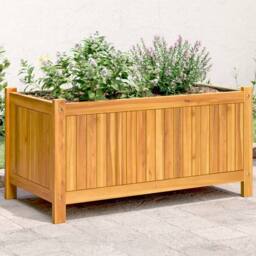 Berkfield Home Garden Planter with Liner 80x42x40 cm Solid Wood Acacia in Brown - Size: 80 x 42 x 40 cm - thumbnail 1