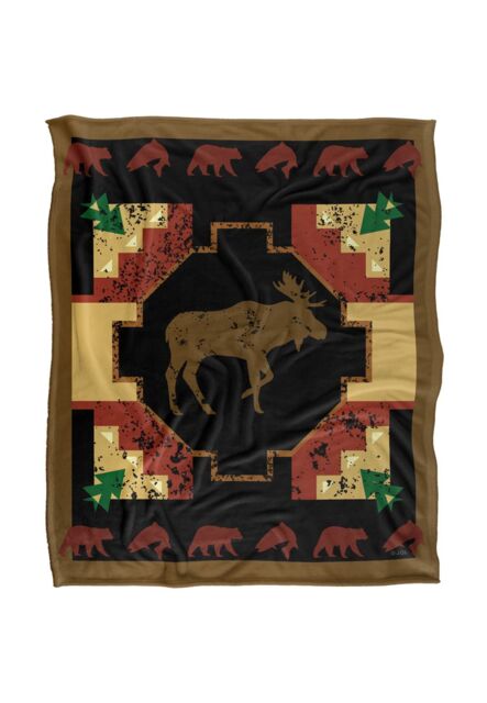 JQ Licensing Southwest Moose 2 Silky Touch Super Soft Throw Blanket 152 X 127 cm in White - image 1
