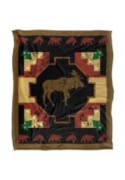 JQ Licensing Southwest Moose 2 Silky Touch Super Soft Throw Blanket 152 X 127 cm in White - thumbnail 1
