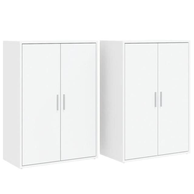 Berkfield Home Sideboards 2 pcs White 60x31x84 cm Engineered Wood - Size: 60 x 31 x 84 cm - image 1