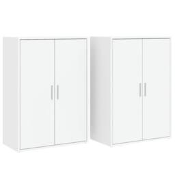 Berkfield Home Sideboards 2 pcs White 60x31x84 cm Engineered Wood - Size: 60 x 31 x 84 cm - thumbnail 1