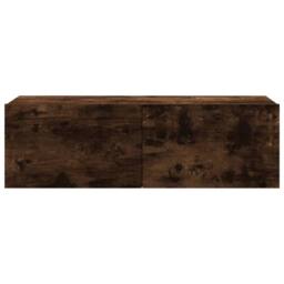 Berkfield Home TV Wall Cabinet Smoked Oak 100x30x30 cm Engineered Wood in Brown - Size: 100 x 30 x 30 cm - thumbnail 5