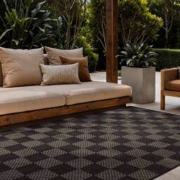 Ted Baker Flatweave Dorothy Indoor Outdoor Rug Checkerboard Design in Black - Size: 200 cm x 300 cm - thumbnail 2