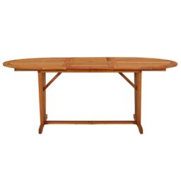 Berkfield Home Garden Table 200x100x75 cm Solid Wood Eucalyptus in Brown - Size: 200 x 100 x 75 cm - thumbnail 2