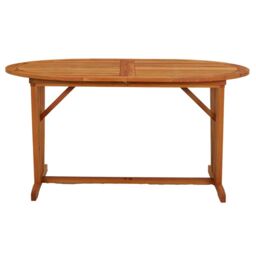 Berkfield Home Garden Table 200x100x75 cm Solid Wood Eucalyptus in Brown - Size: 200 x 100 x 75 cm - thumbnail 6
