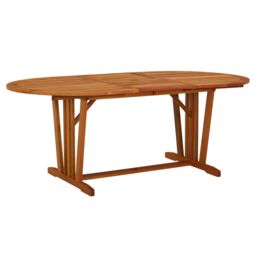 Berkfield Home Garden Table 200x100x75 cm Solid Wood Eucalyptus in Brown - Size: 200 x 100 x 75 cm