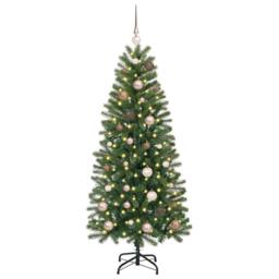 Berkfield Home Artificial Christmas Tree with 150 LEDs Green 150 cm PE & PVC - thumbnail 3