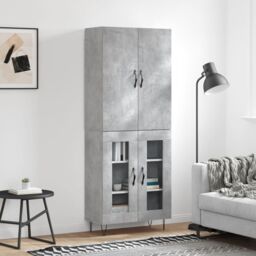 Berkfield Home Highboard Concrete Grey 69.5x34x180 cm Engineered Wood - thumbnail 1