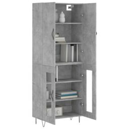 Berkfield Home Highboard Concrete Grey 69.5x34x180 cm Engineered Wood - thumbnail 3