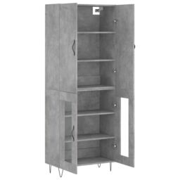 Berkfield Home Highboard Concrete Grey 69.5x34x180 cm Engineered Wood - thumbnail 4
