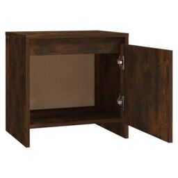 Berkfield Home Bedside Cabinets 2 pcs Smoked Oak 45x34x44.5 cm Engineered Wood in Brown - thumbnail 6