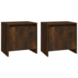 Berkfield Home Bedside Cabinets 2 pcs Smoked Oak 45x34x44.5 cm Engineered Wood in Brown - thumbnail 2