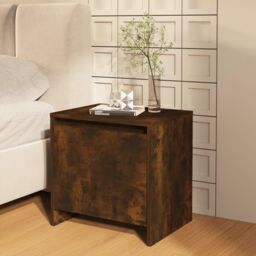 Berkfield Home Bedside Cabinets 2 pcs Smoked Oak 45x34x44.5 cm Engineered Wood in Brown - thumbnail 3