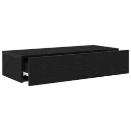 Berkfield Home Wall Shelf with Drawers Black 80x33x17 cm Engineered Wood - Size: 80 x 33 x 17 cm - thumbnail 7