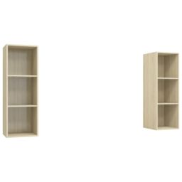 Berkfield Home Wall-mounted TV Cabinets 2 pcs Sonoma Oak Engineered Wood in Brown - thumbnail 2
