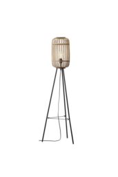 Netlighting Mathias Base & Shade Floor Lamp Natural Bamboo Plywood Matt Black Paint