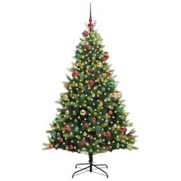 Berkfield Home Artificial Hinged Christmas Tree 300 LEDs Green 180 cm - thumbnail 3