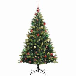 Berkfield Home Artificial Hinged Christmas Tree 300 LEDs Green 180 cm - thumbnail 6