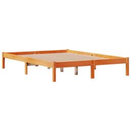 Berkfield Home Beautiful Bed Frame with Headboard without Mattress Wax Brown 135 - Size: Double - thumbnail 8