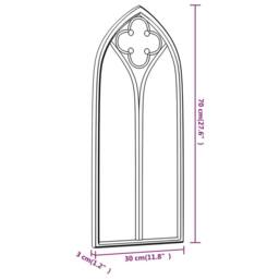 Berkfield Home Garden Mirror Black 70x30 cm Iron for Outdoor Use - thumbnail 6