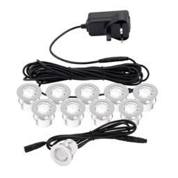 Netlighting Kios 2 Outdoor Recessed Ground Light IP44 0.45W Polished Stainless Steel in Grey - thumbnail 1