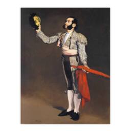 Artery8 Edouard Manet Framed Wall Art A Matador Saluting Portrait Painting in Brown - Size: A4 - thumbnail 3
