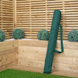Samuel Alexander 4 Person Folding Wooden Garden Dining Table Benches Parasol & Base in Green - thumbnail 7