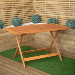 Samuel Alexander 4 Person Folding Wooden Garden Dining Table Benches Parasol & Base in Green - thumbnail 4