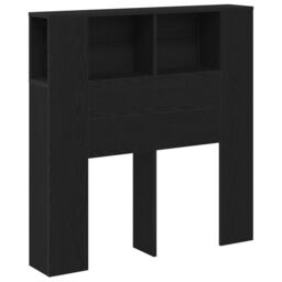 Berkfield Home Headboard Cabinet Black Oak 100x19x104.5 cm Made of Engineered Wood - thumbnail 3