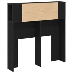 Berkfield Home Headboard Cabinet Black Oak 100x19x104.5 cm Made of Engineered Wood - thumbnail 5