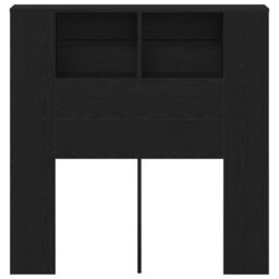Berkfield Home Headboard Cabinet Black Oak 100x19x104.5 cm Made of Engineered Wood - thumbnail 6