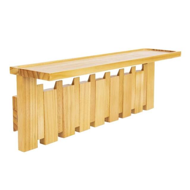 KORVIXA Solid Wooden Wall Mounted Coat Hat Rack in Natural - Size: 900mm - image 1