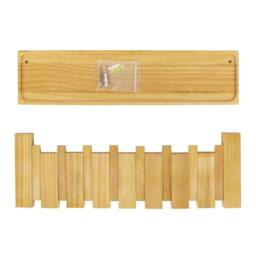 KORVIXA Solid Wooden Wall Mounted Coat Hat Rack in Natural - Size: 900mm - thumbnail 4