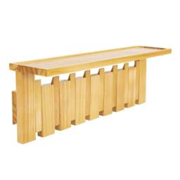 KORVIXA Solid Wooden Wall Mounted Coat Hat Rack in Natural - Size: 900mm