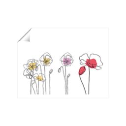 "Warren Reed - Designer Linear Art Flowers Unframed Art Print - Size: W12"" x H16""" - thumbnail 1