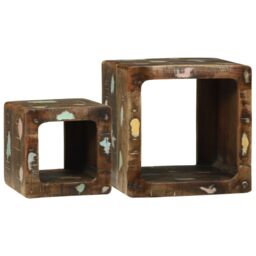 Berkfield Home TV Unit 36x36x30 cm Solid Wood Reclaimed in Brown - Size: 36 x 36 x 30 cm - thumbnail 2