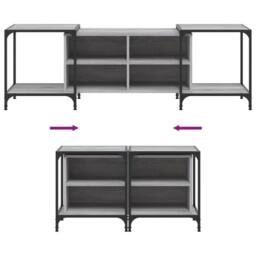 Berkfield Home TV Cabinet Grey Sonoma 153x37x50 cm Engineered Wood - Size: 153 x 37 x 50 cm - thumbnail 7