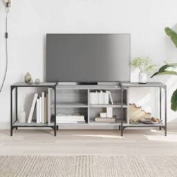 Berkfield Home TV Cabinet Grey Sonoma 153x37x50 cm Engineered Wood - Size: 153 x 37 x 50 cm - thumbnail 2